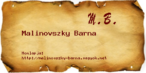 Malinovszky Barna névjegykártya